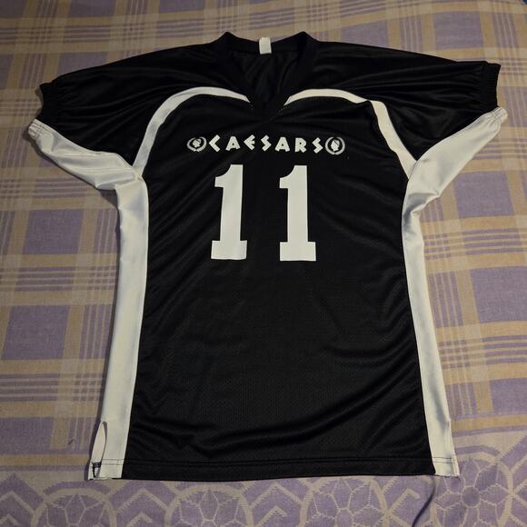 Vintage Caesars Palace Football Jersey Black Embroidered 2000s 90s Logo A4 11